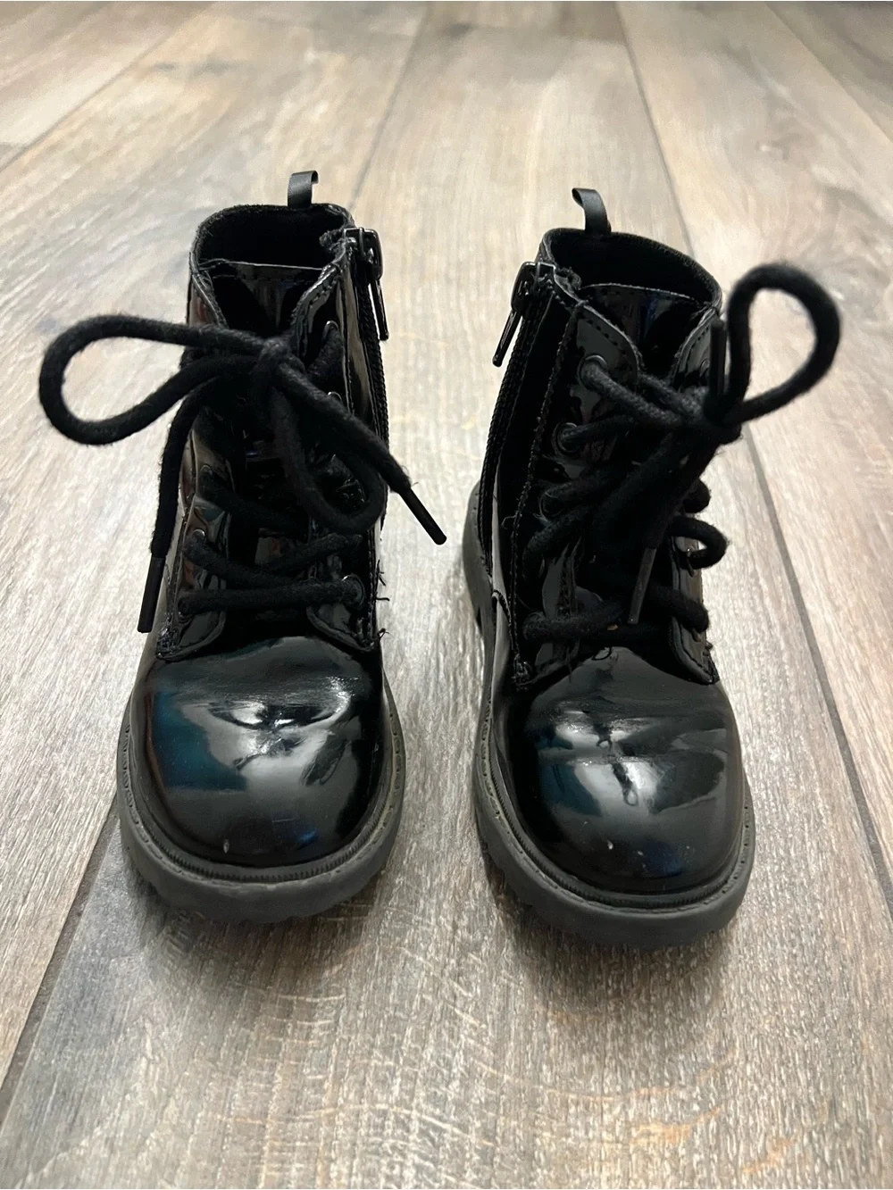 Toddler Black Combat Lace-Up Boots